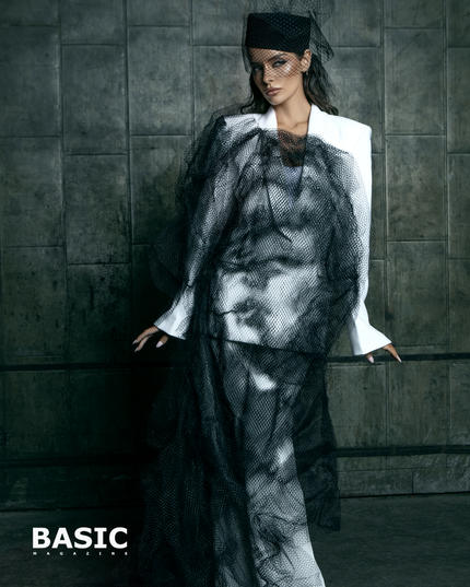 Maura Higgins in Custom Mesh Art Suit