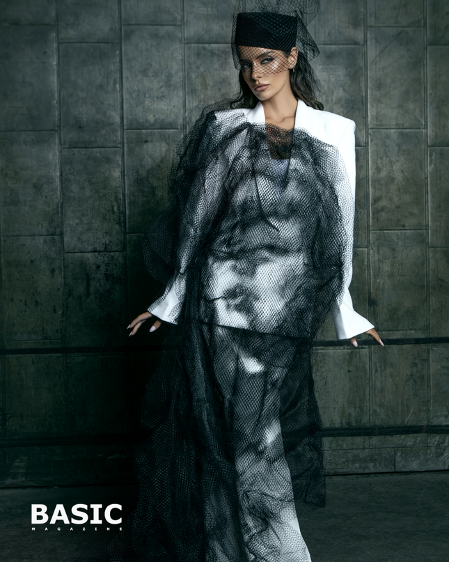 Maura Higgins in Custom Mesh Art Suit