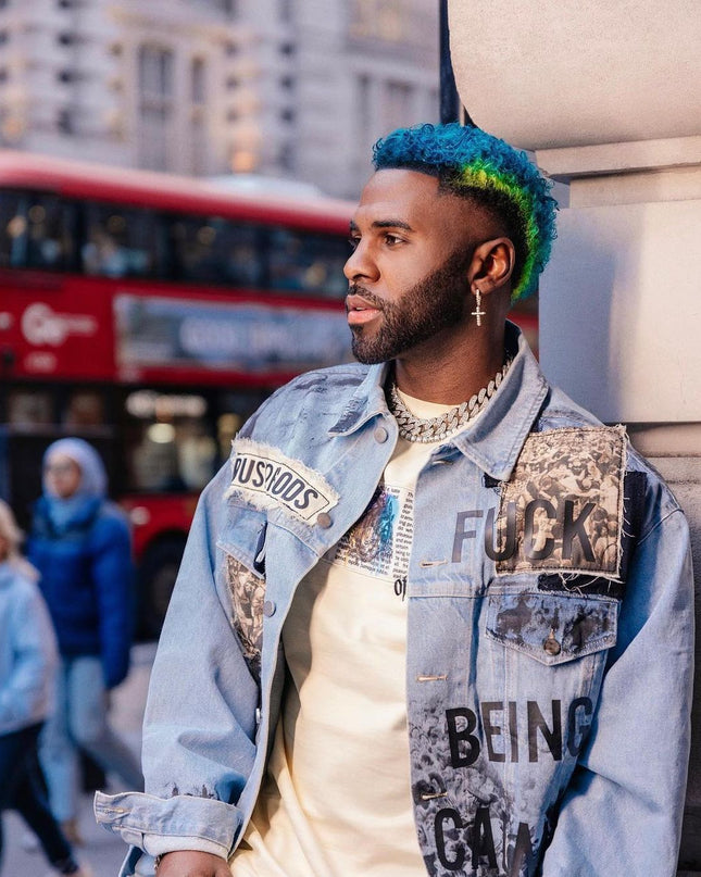 Jason Derulo in Custom Denim Jacket