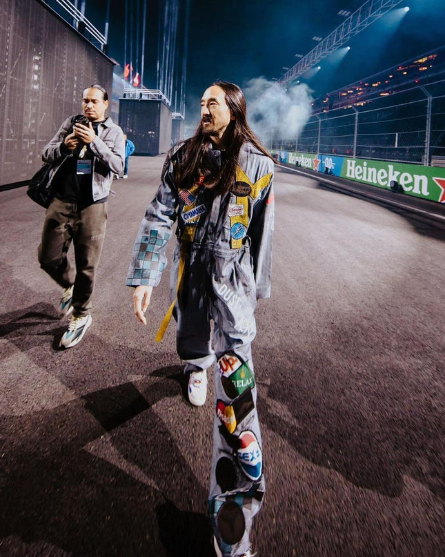 Steve Aoki in Custom Racing Jumpsuit