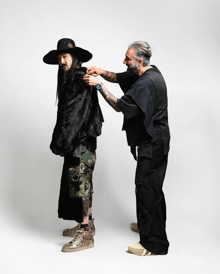 Steve Aoki in Custom Fur Jacket