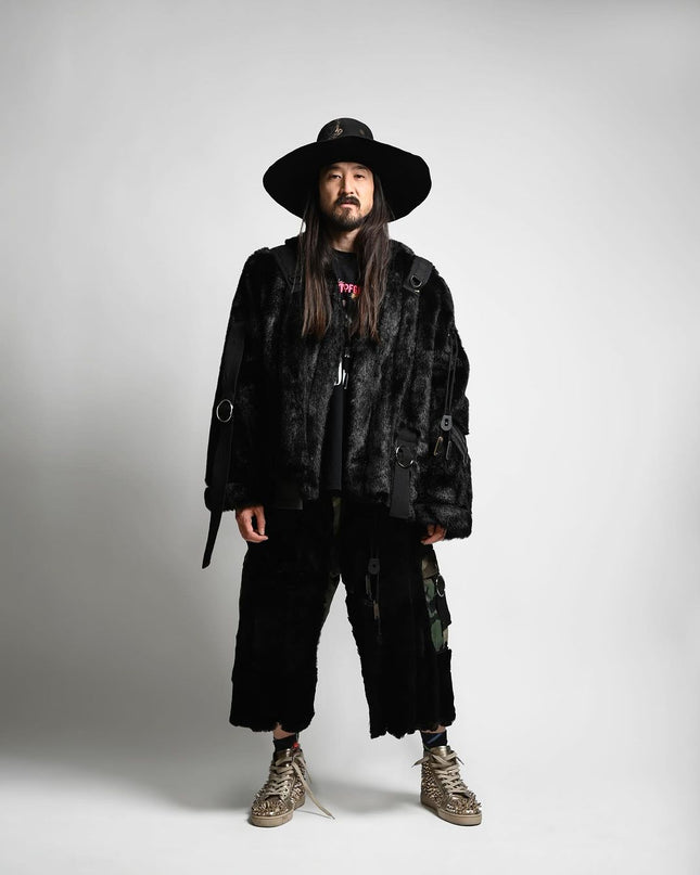 Steve Aoki in Custom Fur Jacket