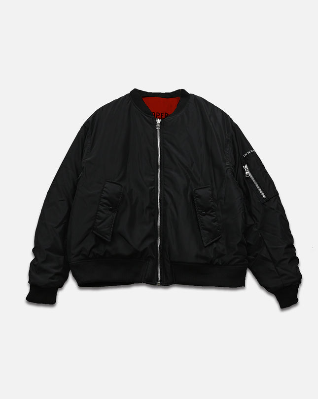 Black & White Dust of Gods Bomber Jacket