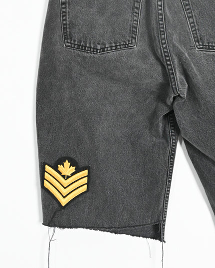 Oversized Gray Dusted Denim Shorts