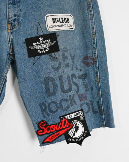 Oversized Denim Shorts in Sex, Dust, Rock & Roll