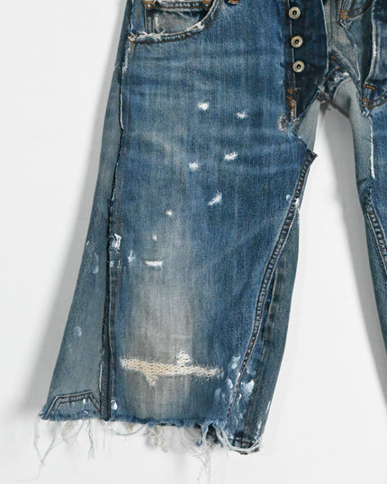 Triple-Layered Oversized Denim Shorts