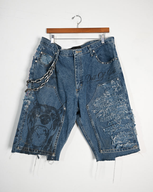Oversized Reworked Denim Shorts