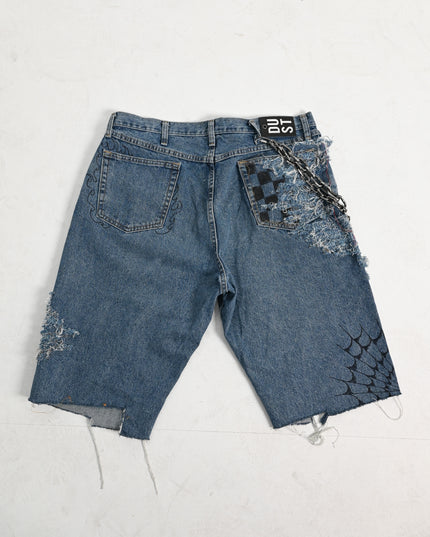Oversized Reworked Denim Shorts
