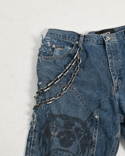 Oversized Reworked Denim Shorts