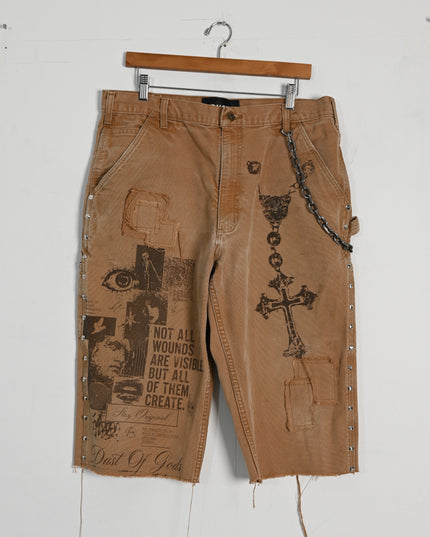 Oversized Chained Dusted Workwear Shorts