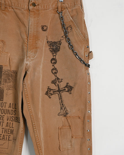 Oversized Chained Dusted Workwear Shorts