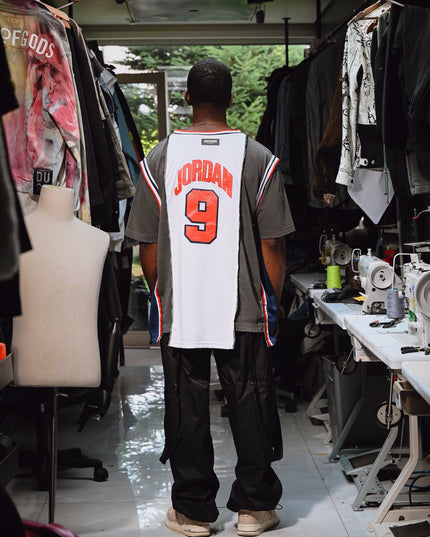 Deconstructed White & Blue  Olympic Jordan Jersey T-Shirt