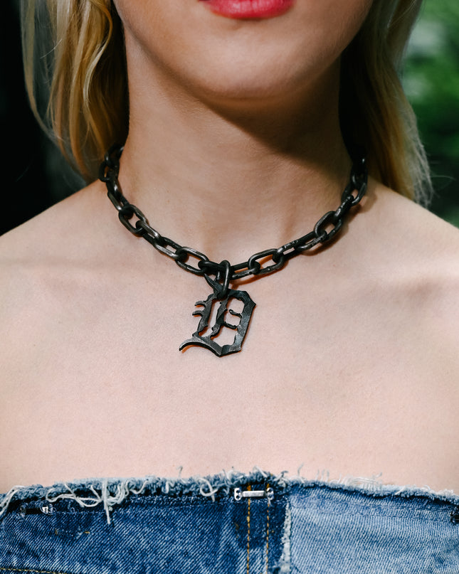 Dusted Steel "D" Necklace