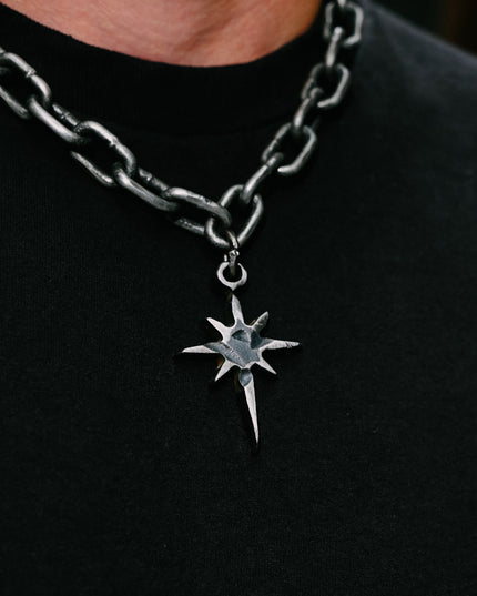 Dusted Steel North Star Necklace