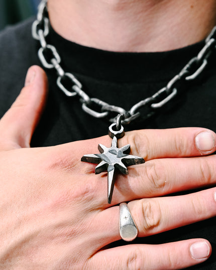 Dusted Steel North Star Necklace