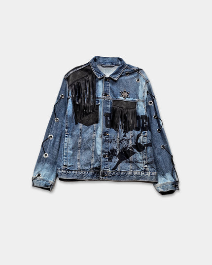 Texas Lovers Fringed Denim Jacket