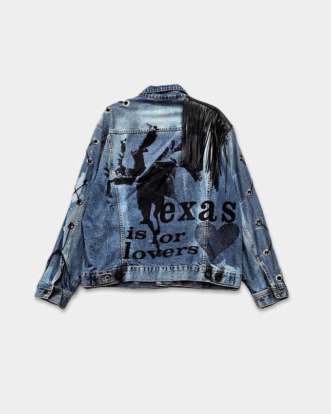 Texas Lovers Fringed Denim Jacket