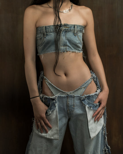 Deconstructed Jeans Top