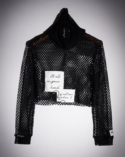 Fuck You Cropped Mesh Top