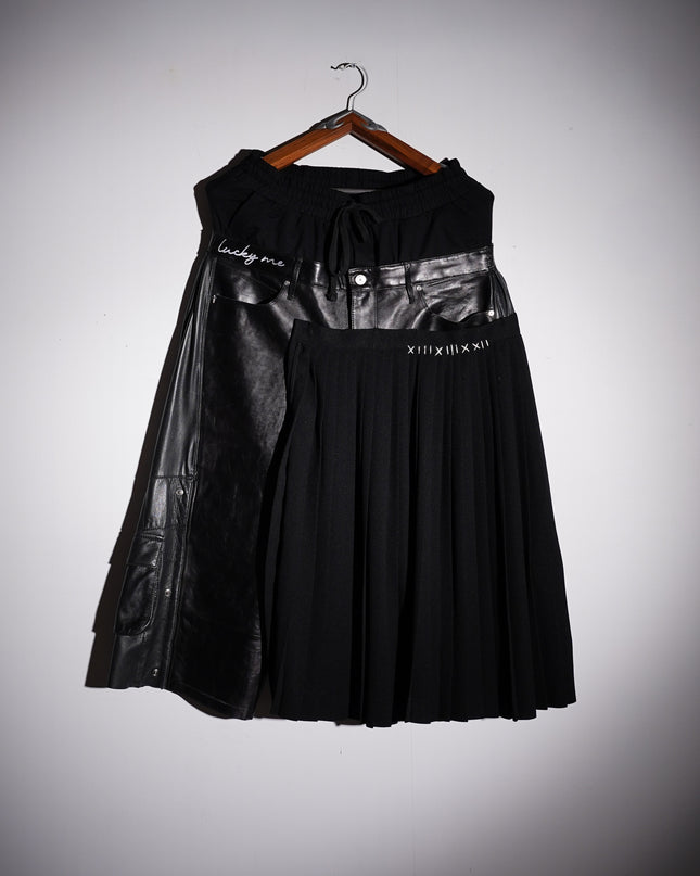 Lucky Me Leather Pleated Shorts