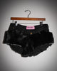 Deconstructed Black Fur Short Shorts