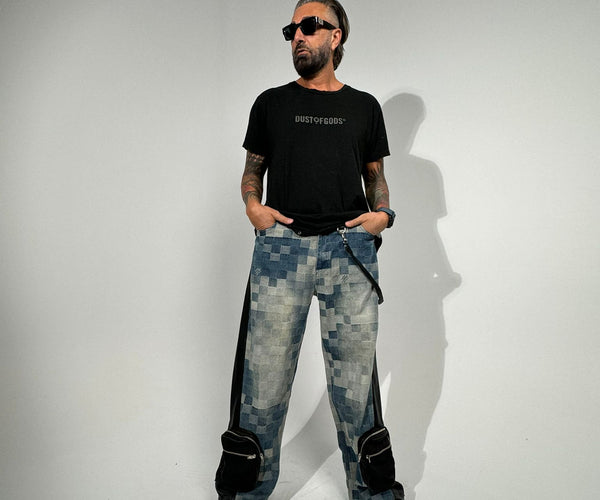 Elevated LV Checkered Denim Pants.