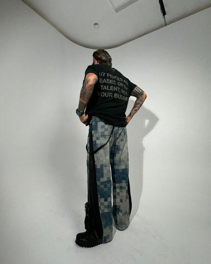 Elevated LV Checkered Denim Pants.