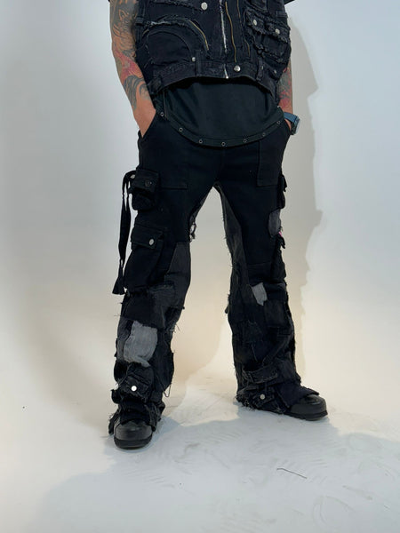 パンツ RADIANT patchwork blackdenim pants 即納】RADIANT patchwork blackdenim pants | Pay ID