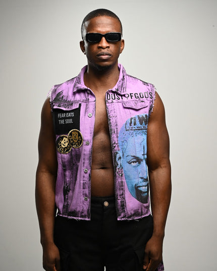 I'M BACK Purple Denim Vest