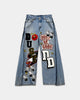 Dusted Denim Patchwork Pants