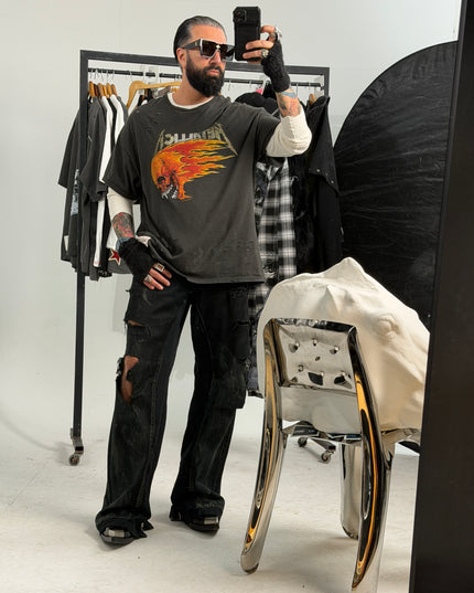 Distressed Double Layered Graphic T-Shirt