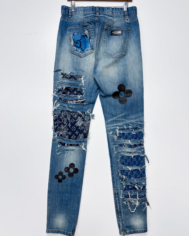 Ripped Dust Denim Pants