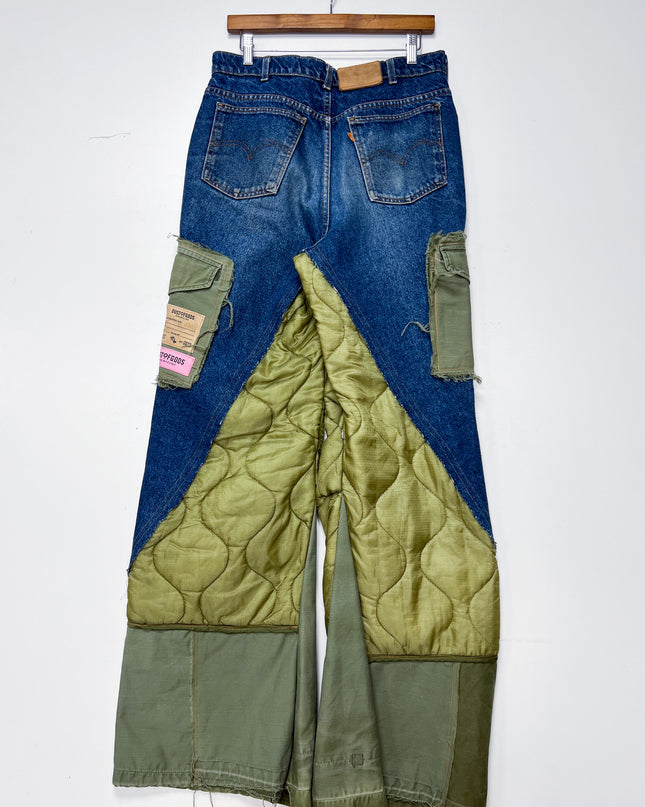 Dust of Gods Deconstructed Nylon and Denim Pants