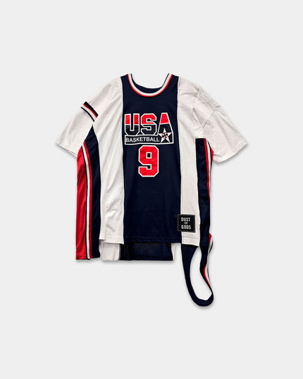 Deconstructed Blue & White  Olympic Jordan Jersey T-Shirt