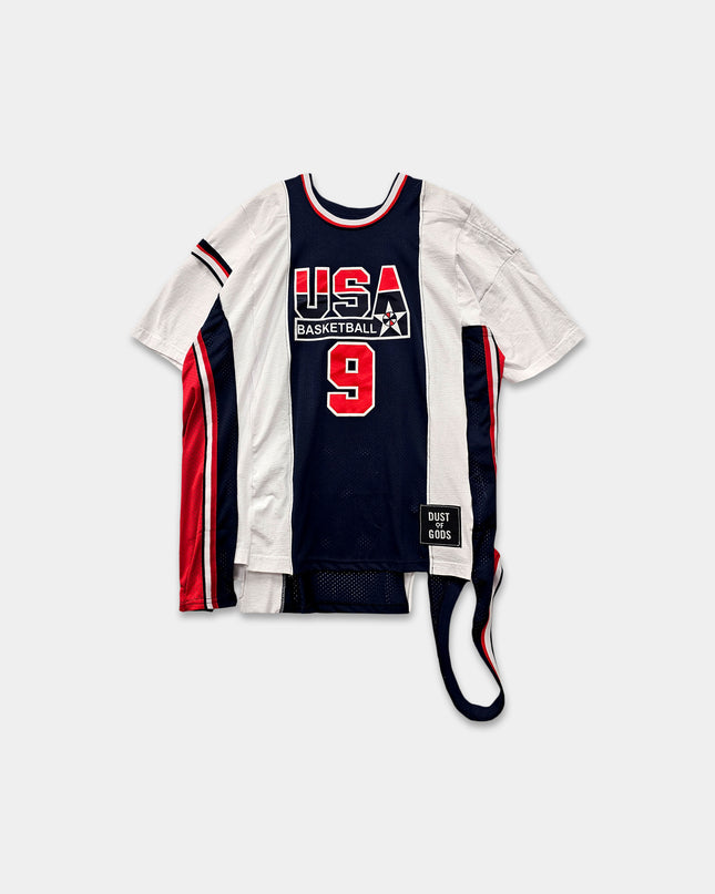 Deconstructed Blue & White  Olympic Jordan Jersey T-Shirt