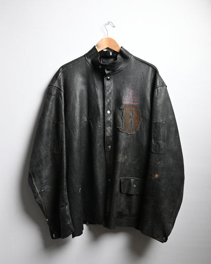 Archive Vintage Faded Leather Jacket: XL