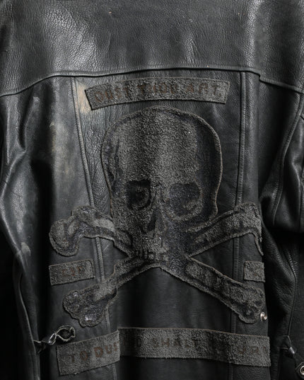 Archive Vintage Faded Leather Jacket: XL