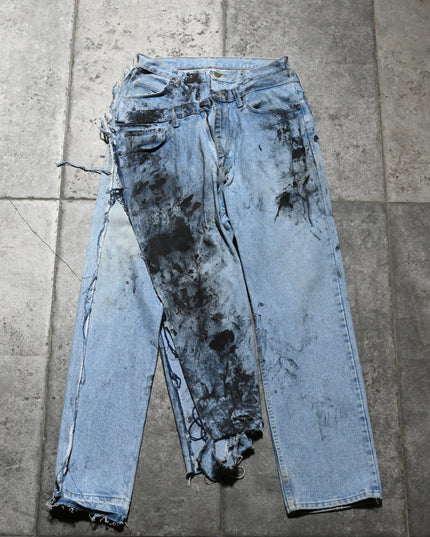 Archive Vintage Dusted Asymmetric Blue Jeans