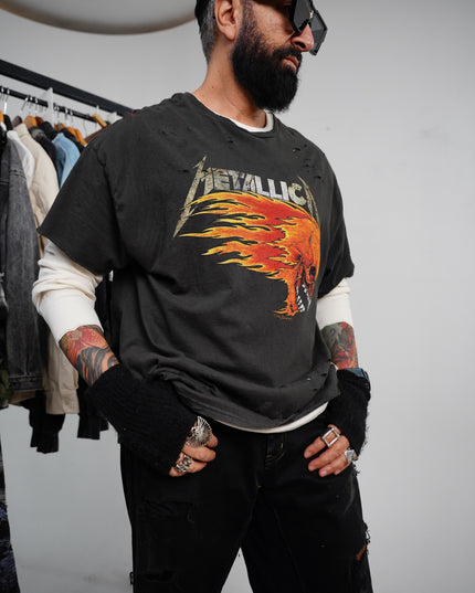 Distressed Double Layered Graphic T-Shirt