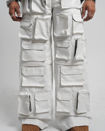 White Pants With Many Pockets