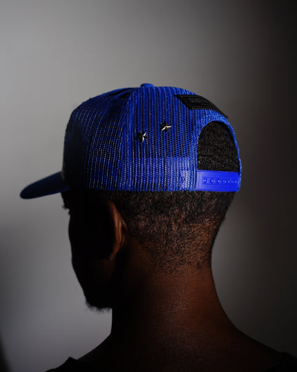 Blue & White Artisanal Blue Jay Trucker Hat