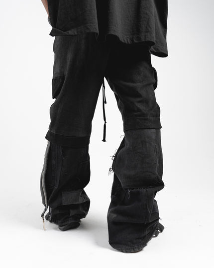 Deconstructed GL Denim & Leather Pants