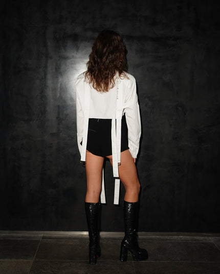 Cropped Strap Informal Dress Shirt