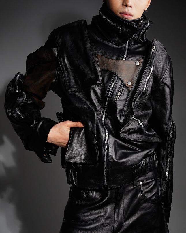 DOG Biker Leather Pocket Jacket
