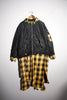 Extended Black & Yellow Plaid Bomber Jacket