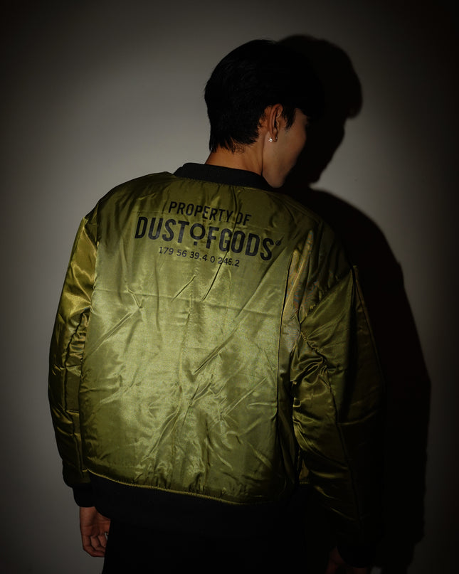 Black & Green Dust of Gods Bomber Jacket