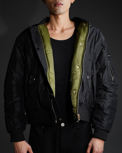 Black & Green Dust of Gods Bomber Jacket