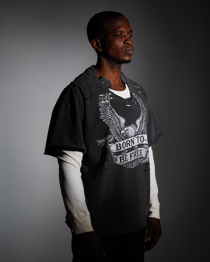 Born To Be Free Double Layered Long Sleeve Tee