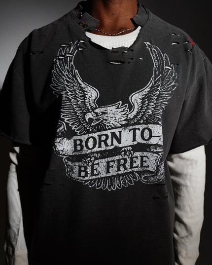 Born To Be Free Double Layered Long Sleeve Tee