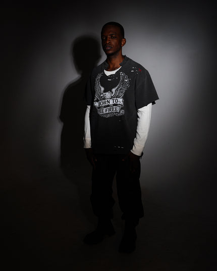 Born To Be Free Double Layered Long Sleeve Tee